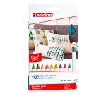 Marqueur permanent pour textile Edding 4600 pointe ogive 1 mm - Pochette de 10