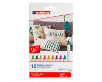 Marqueur permanent pour textile Edding 4600 pointe ogive 1 mm - Pochette de 10