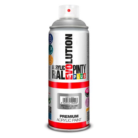 Peinture acrylique métallisé Pintyplus Evolution - Aérosol de 400 ml
