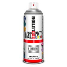 Peinture acrylique brillante Pintyplus Evolution - Aérosol de 400 ml, argent P150