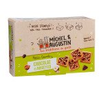 Barre de 4 petits carrés à croquer chocolat noisettes et éclats de noisettes Michel et Augustin - Boîte de 18