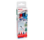 Marqueur permanent Edding 8400 CD/DVD pointe 0,5 à 1 mm - Pochette de 4