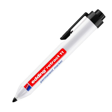 Rotulador permanente punta cónica retráctil de 1,5 a 3 mm edding 11 Negro
