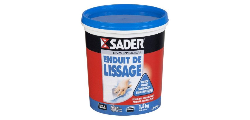 Enduit de lissage mural Sader - Seau d'1,5 kg