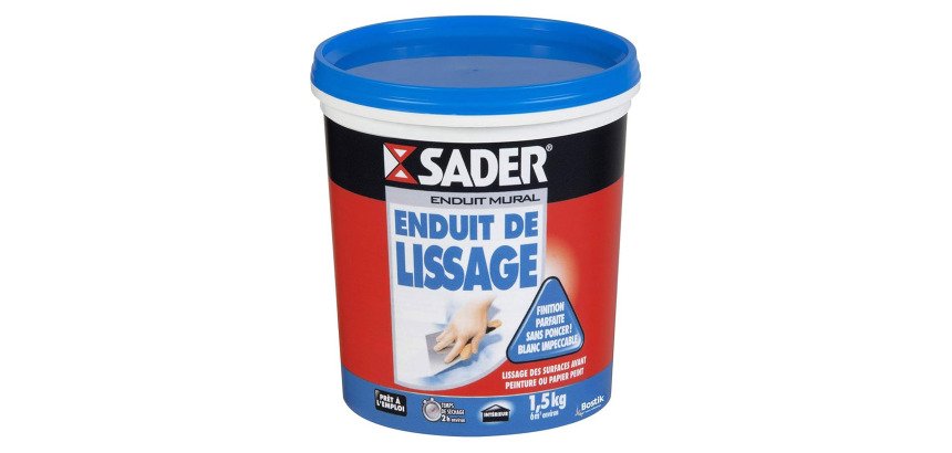 Enduit de lissage mural Sader - Seau d'1,5 kg