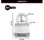 Cadenas à code en acier haute sécurité Excell® Master Lock - largeur 50 mm