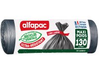 Sac poubelle 130 litres maxi poids Alfapac gris - 30 sacs
