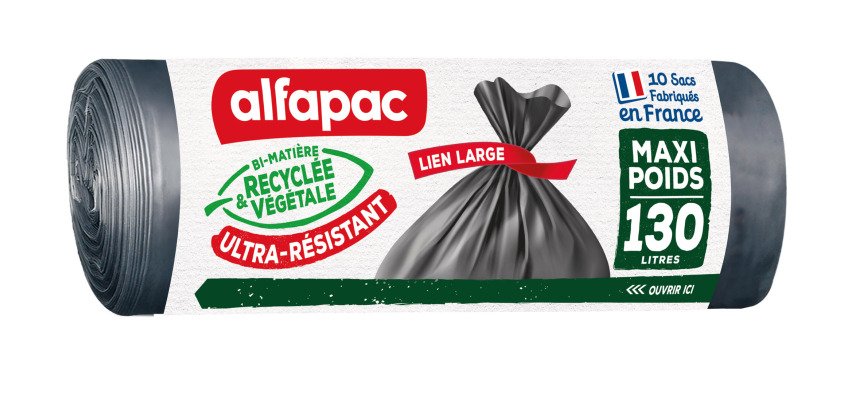 Sac poubelle 130 litres maxi poids Alfapac gris - 30 sacs