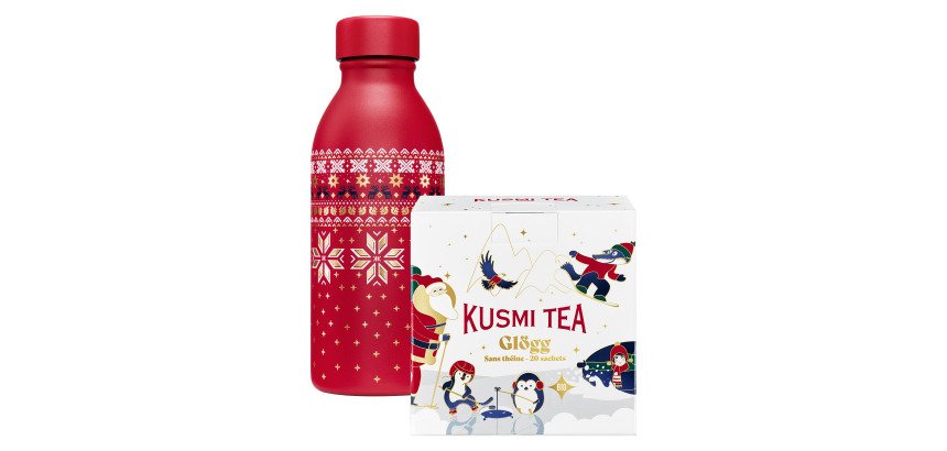 Ensemble bouteille isotherme et boîte d'infusion Glögg Kusmi Tea