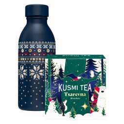 Ensemble bouteille isotherme et boîte de thé Tsarevena Kusmi Tea