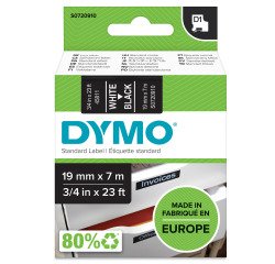 Polyester ribbon Dymo D1 19 mm S0720910 - black white writing