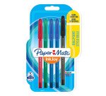 Stylo bille Paper Mate Inkjoy 100ST à capuchon écriture fine 0,7 mm - Pochette de 5