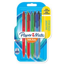 Kugelschreiber Paper Mate Inkjoy 100 mit mittlerer 1-mm-Spitze, einziehbar - Packung mit 8 Stück