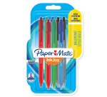 Stylo bille Paper Mate Inkjoy 100 rétractable écriture moyenne 1 mm - Pochette de 8