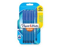 Stylo bille Paper Mate Inkjoy 100 à capuchon pointe moyenne 1 mm - Pochette de 8