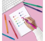 Stylo bille Paper Mate Inkjoy 100 à capuchon pointe moyenne 1 mm - Pochette de 8