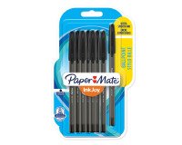 Stylo bille Paper Mate Inkjoy 100 à capuchon pointe moyenne 1 mm - Pochette de 8