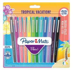 Fineliner Paper Mate Flair Tropical Vacation! medium assorti blister à 12 stuks