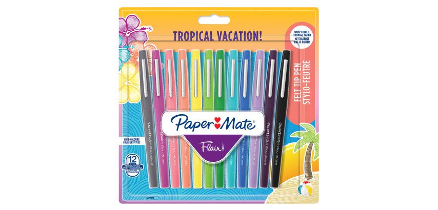 Felt Tip Pen Paper Mate Flair Tropical Medium Point - Pack of 12