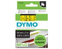 Ruban polyester Dymo D1 19 mm S0720880 - jaune écriture noire