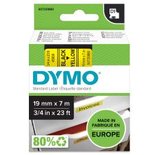 Ruban polyester Dymo D1 19 mm S0720880 - jaune écriture noire