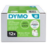 Etiketten 54 x 101 mm Dymo - Rolle mit 220 Etiketten - Packung mit 12 Rollen