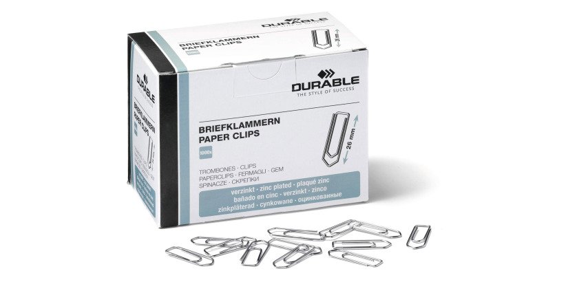 Paperclips, galvanisiert, Spitz, 26 mm