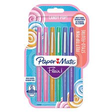 Stylo feutre Paper Mate Flair Candy POP écriture moyenne - Pochette de 6