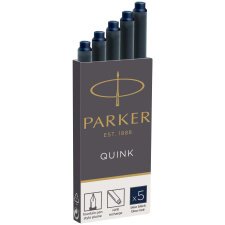 Cartouche d'encre longue Parker pour stylo plume - Boite de 5 - Couleur bleu/noir