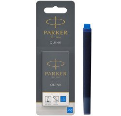 Inktpatroon Parker Quink uitwasbaar blauw blister à 10 stuks