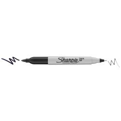 Permanent double-ended Sharpie marker 0.5 to 3 mm.