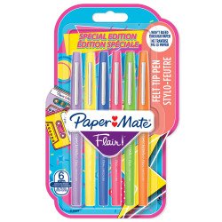 Stylo feutre Paper Mate Flair Retro écriture moyenne - Pochette de 6