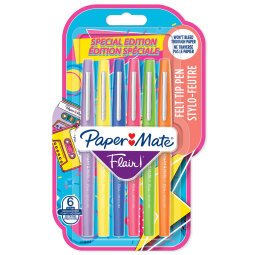 Fineliner Paper Mate Flair retro medium assorti blister à 6 stuks