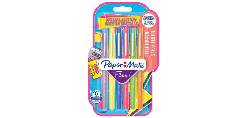Felt-tip pen Paper Mate Flair Retro medium writing - Pack of 6