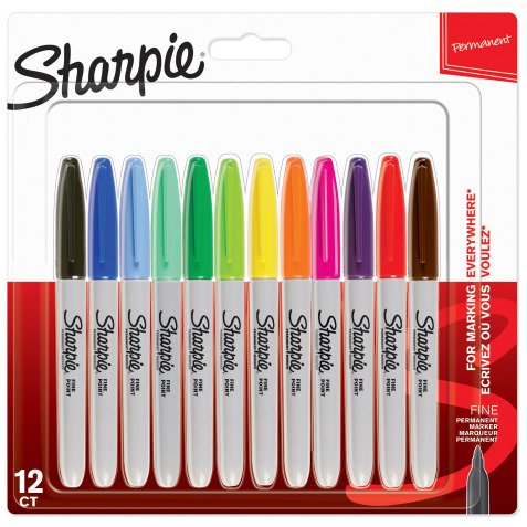 Permanent marker Sharpie fine point 1.5 to 3 mm - Pack of 12