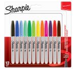 Marqueur permanent Sharpie pointe 1,5 à 3 mm - Pochette de 12
