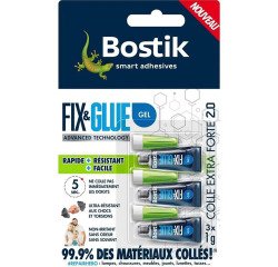 Colle en gel Fix & Glue Bostik - Lot de 3 tubes de 1 g