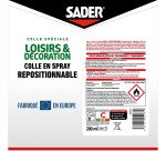 Colle en spray spéciale Loisirs et Décoration repositionnable Sader 200 ml