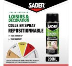 Colle en spray spéciale Loisirs et Décoration repositionnable Sader 200 ml