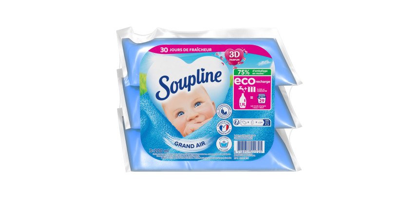 Assouplissant Soupline Grand Air - Lot de 3 berlingots de 200 ml