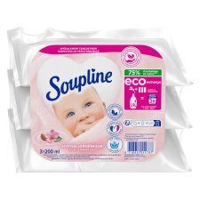 Assouplissant Soupline Hypoallergénique au lait d'amande douce - Lot de 3 berlingots de 200 ml