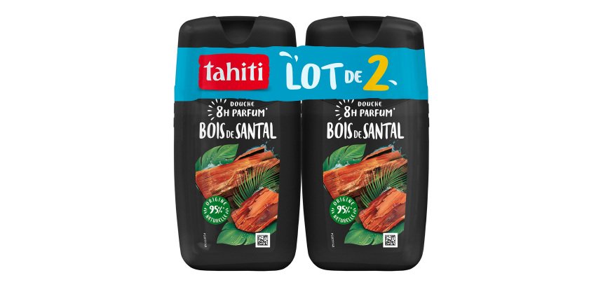 Gel douche Tahiti bois vivifiant - Lot de 2 flacons de 250 ml