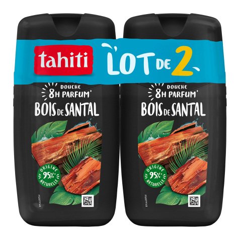 Gel douche Tahiti Bois vivifiant flacon 250 ml - Lot de 2