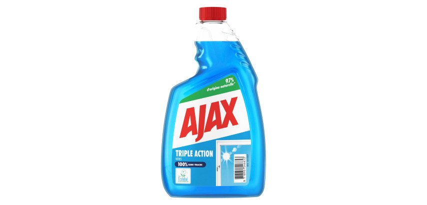 Nettoyant vitres Ajax Triple action Eco-responsable - Recharge de 750 ml
