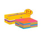 PACK NOTES COULEURS POST-IT SUPER STICKY 24 DONT 3 OFFERTS Notes repositionnables couleurs Post-it Super Sticky - Pack de 24 blocs dont 3 offerts