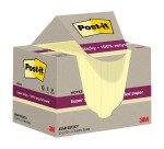 Notes repositionnables recyclées jaunes pastel Super Sticky Post-it - bloc de 70 feuilles