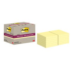 Notes repositionnables recyclées jaunes pastel Super Sticky Post-it - bloc de 70 feuilles