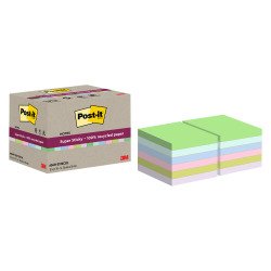 Notes repositionnables recyclées couleurs Super Sticky Post-it - bloc de 70 feuilles