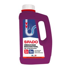 Déboucheur gel spécial bouchon total Spado - Flacon de 1L