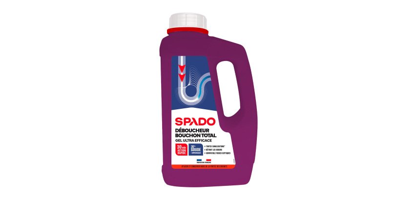 Déboucheur gel spécial bouchon total Spado - Flacon de 1L
